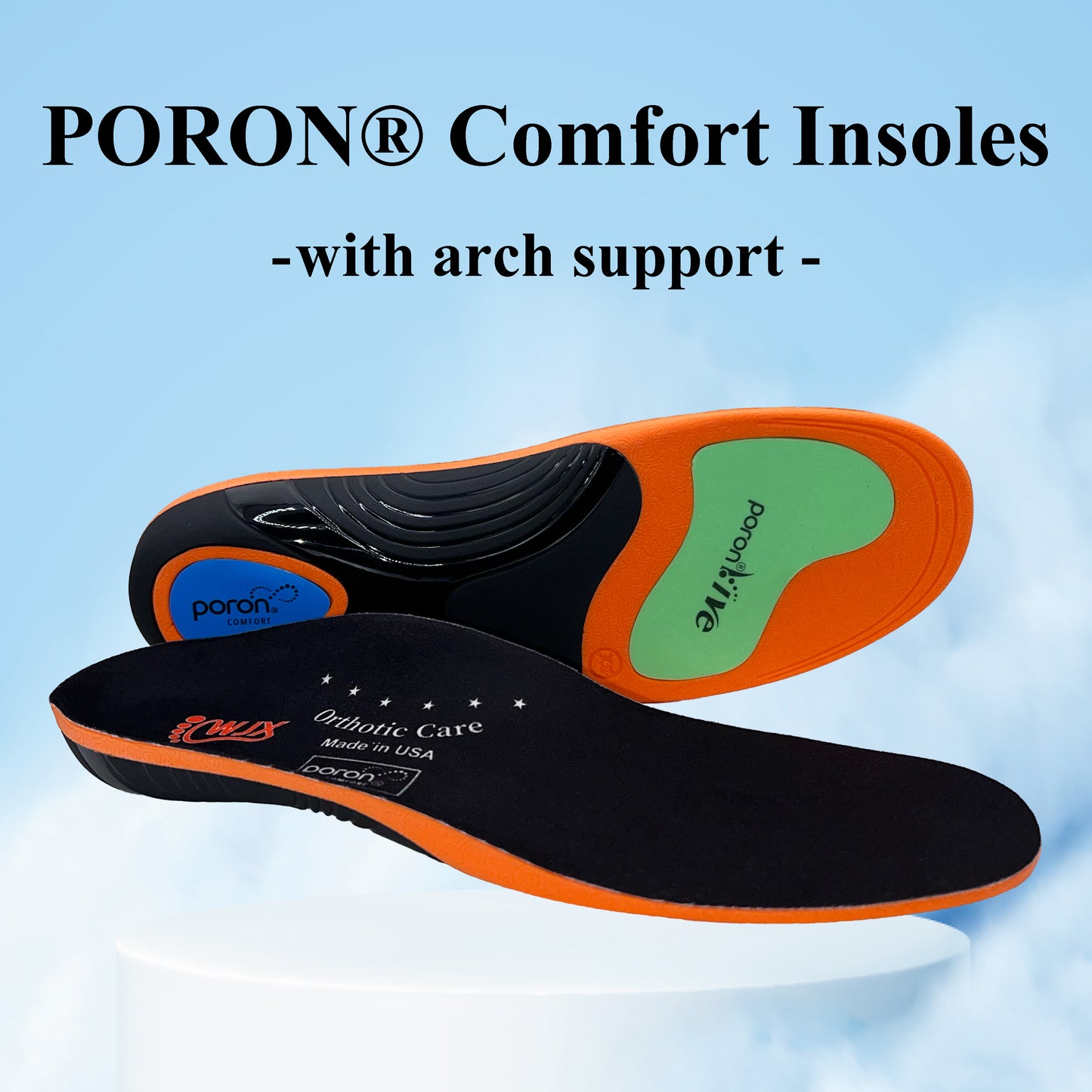 WJX PORON® Arch Support Comfort Insoles